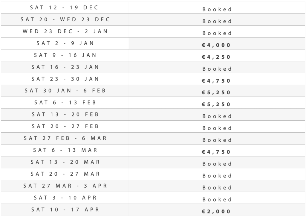COFFY WINTER 26:27 PRICING