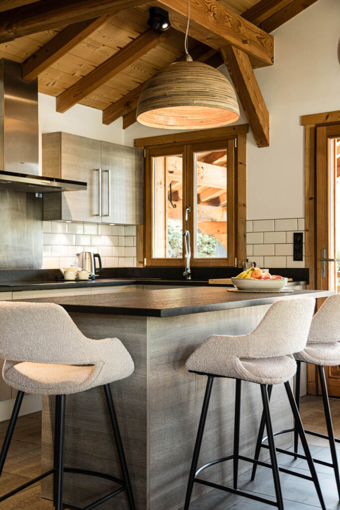 luxury chalet kitchen in chalet floralies