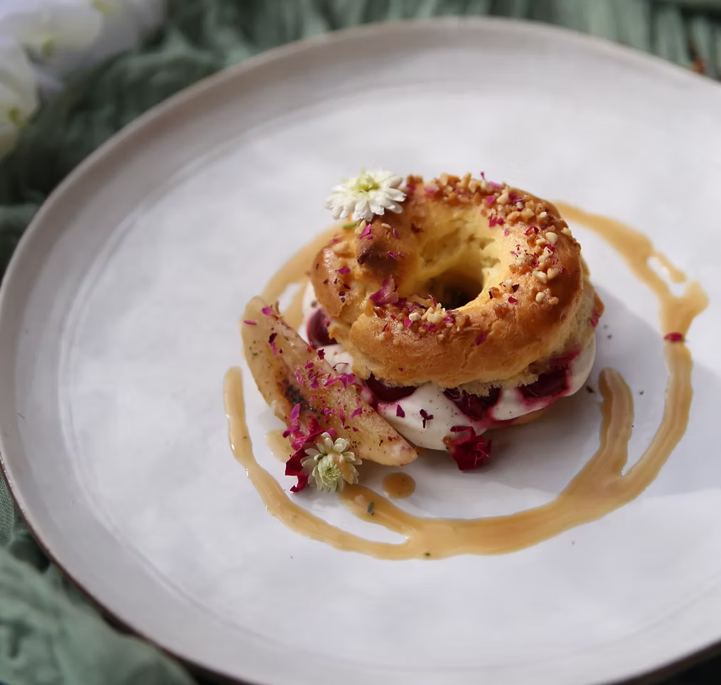Plated catered dish by Blossom and Weeds in Morzine