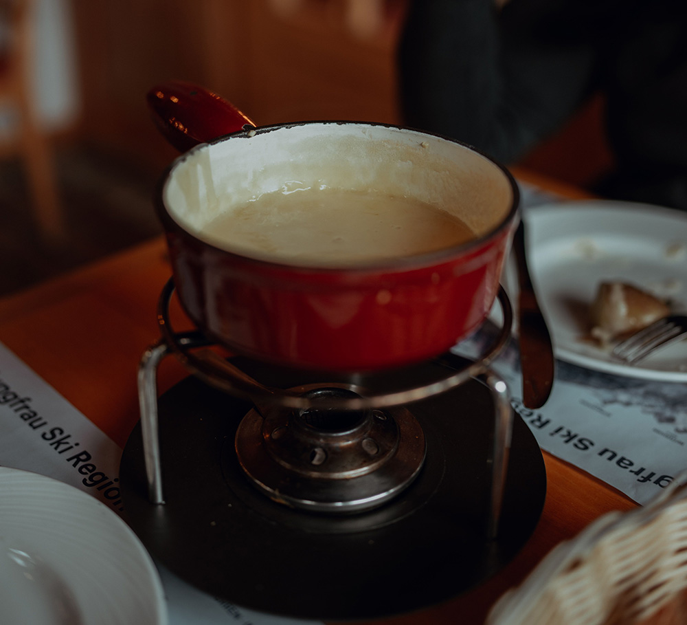 Traditional fondue dinner in Morzine