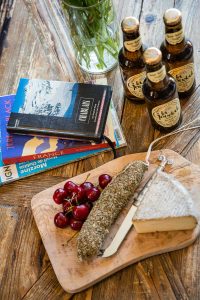 Cheese, charcuterie and beer at Chalet La Grange