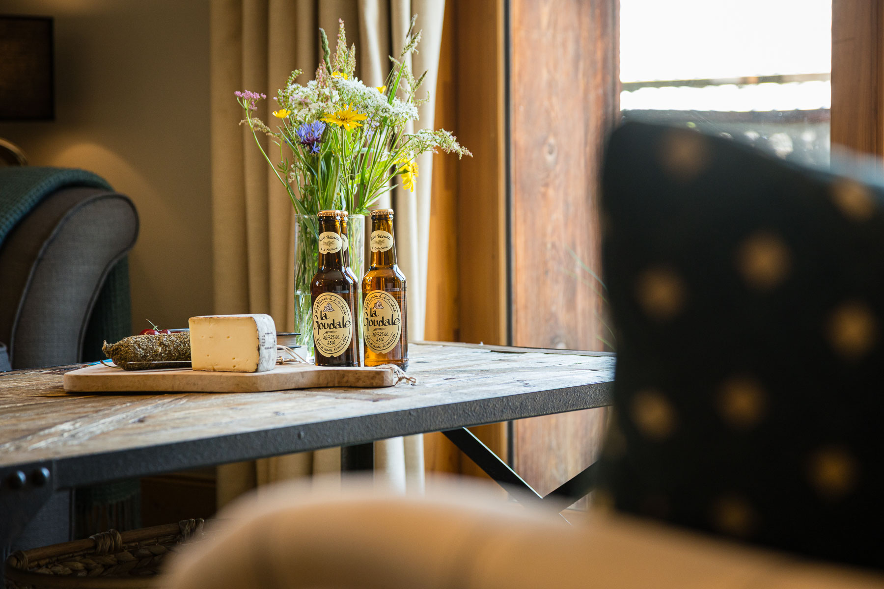Local beer and cheese welcome at Chalet La Grange
