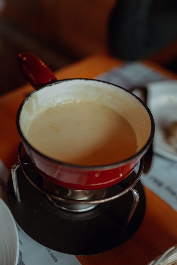 Traditional cheese fondue in Avoriaz